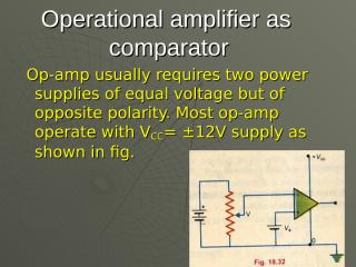 Operational amplifier as comparator.ppt