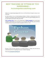 BEST TEACHING OF PYTHON BY TCCI AHMEDABAD - tccicomputercoaching.com.doc