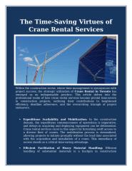 The Time-Saving Virtues of Crane Rental Services.docx