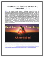 Best Computer Teaching Institute At Ahmedabad - TCCI.doc