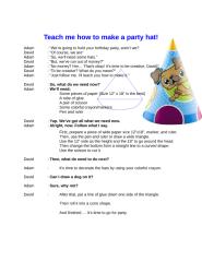 English Speaking Dialogue - procedure text - teach me how to make a party hat .doc