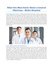 What You Must Know About A General Physician.pdf